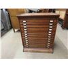 Image 1 : Vintage Antique Mission Oak File Type Cabinet.  It has 12 pull out drawers each 2” 