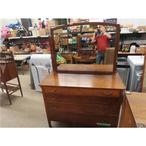 Large Vintage Antique Mission Oak Dresser with 4 drawers. It is almost 42” wide.  It