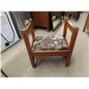 Image 1 : Vintage Antique Mission Oak Hall Chair - upholstered in a beautiful fabric, otherwise