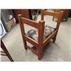 Image 2 : Vintage Antique Mission Oak Hall Chair - upholstered in a beautiful fabric, otherwise