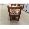 Image 4 : Vintage Antique Mission Oak Hall Chair - upholstered in a beautiful fabric, otherwise