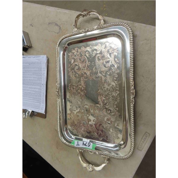 Vintage Antique Silver Tray in very good condition for its age.  It shines up really well. 