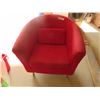 Image 1 : Modern Red Upholstered Arm Chair