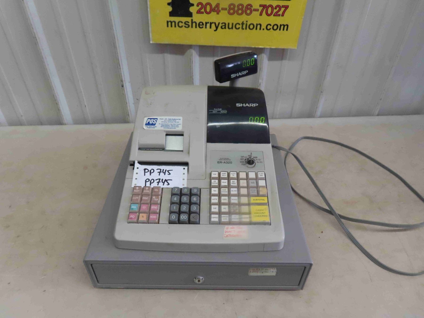 Sharp Cash Register Keyboard Sharp Model ERA320 Cash Register with Key - Powers Up - McSherry ...