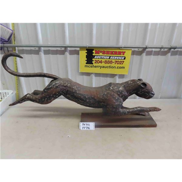 Metal Art Leaping Cheetah 43'' Long 