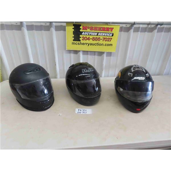 3 Motorcycle Helmets Snell, Nolan, HVC - Snell is Size XL