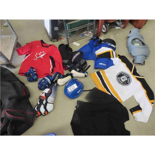 Youth Hockey Equipment in Bag 