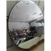 Image 4 : Round Vanity Bevelled Mirror with Wood Stand 30'' Diameter