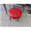 Image 3 : Metal TV Stand, Red Vinyl Covered Foot Stool, 4 Tier Shoe Rack 