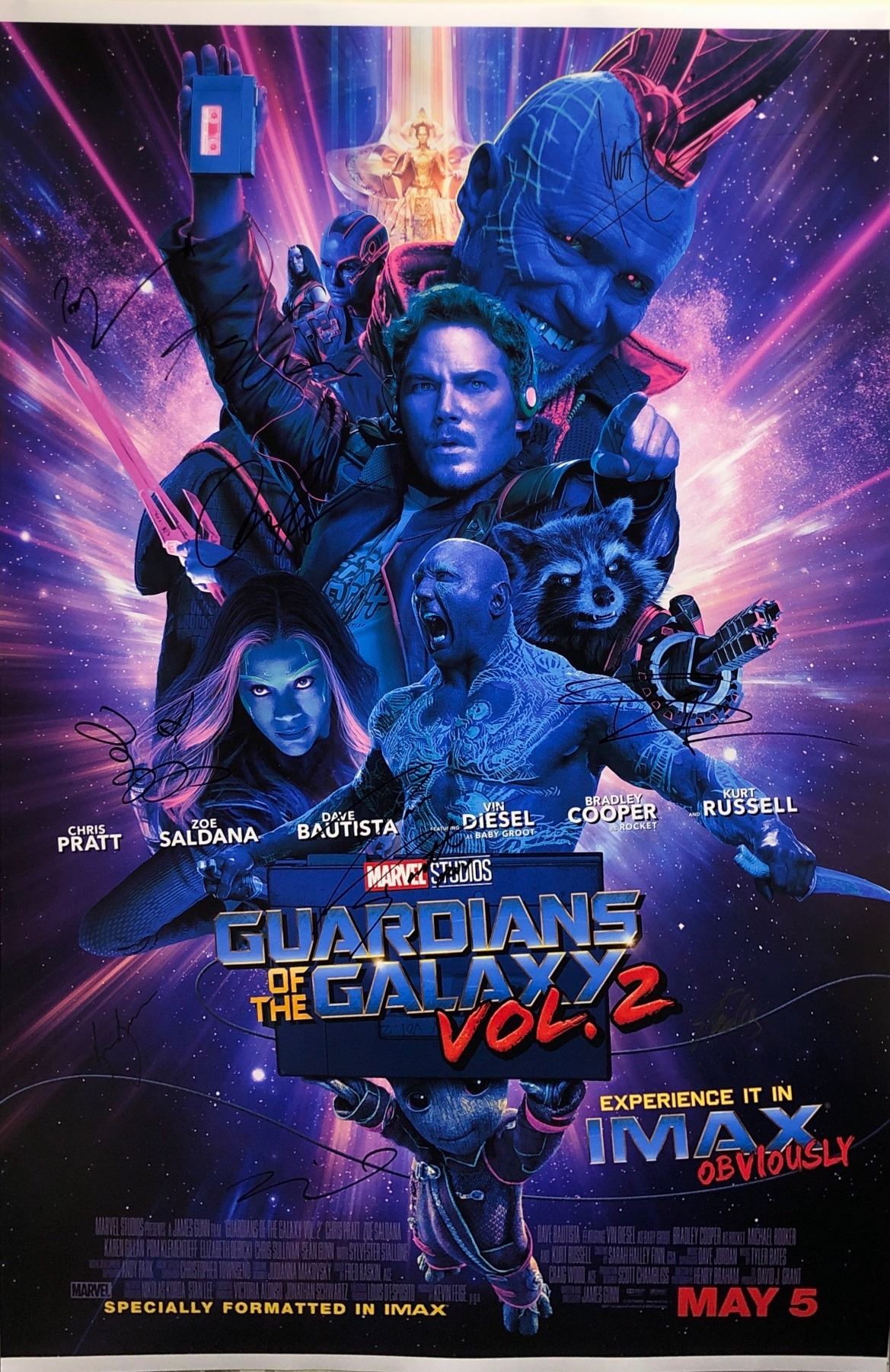 Signed Guardians Of The Galaxy Vol 2 Poster