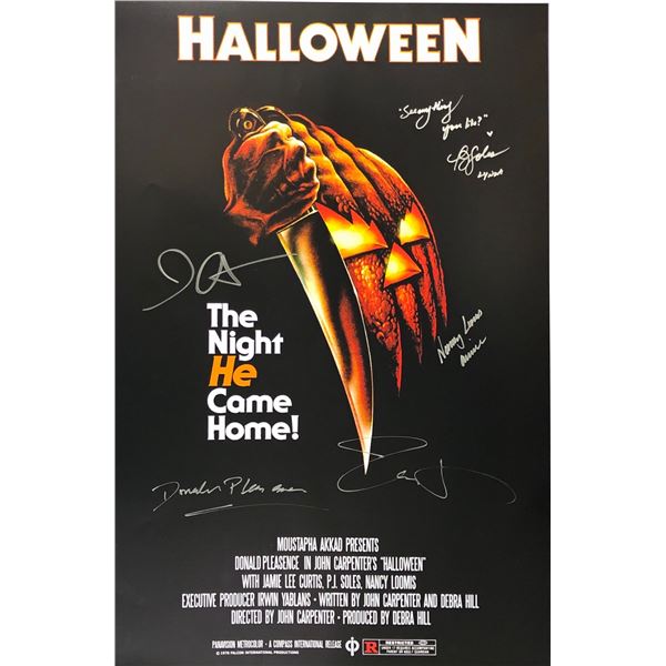 Signed Halloween Jamie Lee Curtis Poster