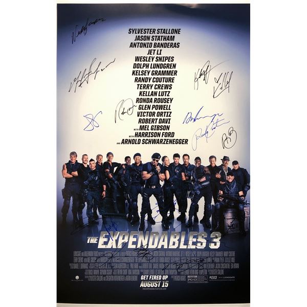 Signed Expendable 3 Poster Sylvester Stallone Jason Statham