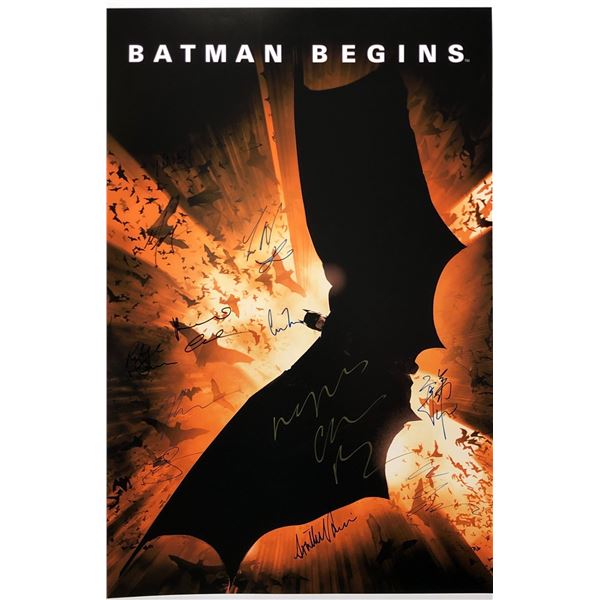 Signed Batman Begins Poster Christian Bale Gary Oldman