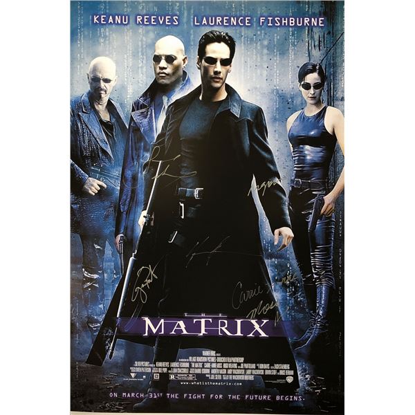 Signed Matrix Poster Keanu Reeves Laurence Fishburne