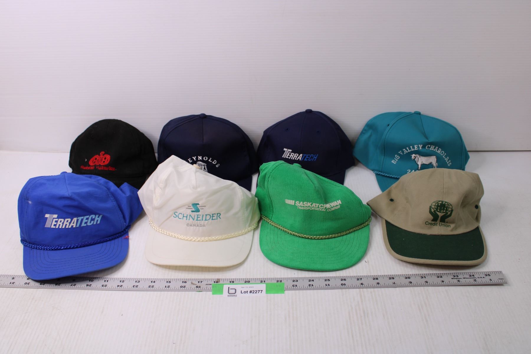 (8) Assorted Ball Caps with Company Logos - Bodnarus Auctioneering