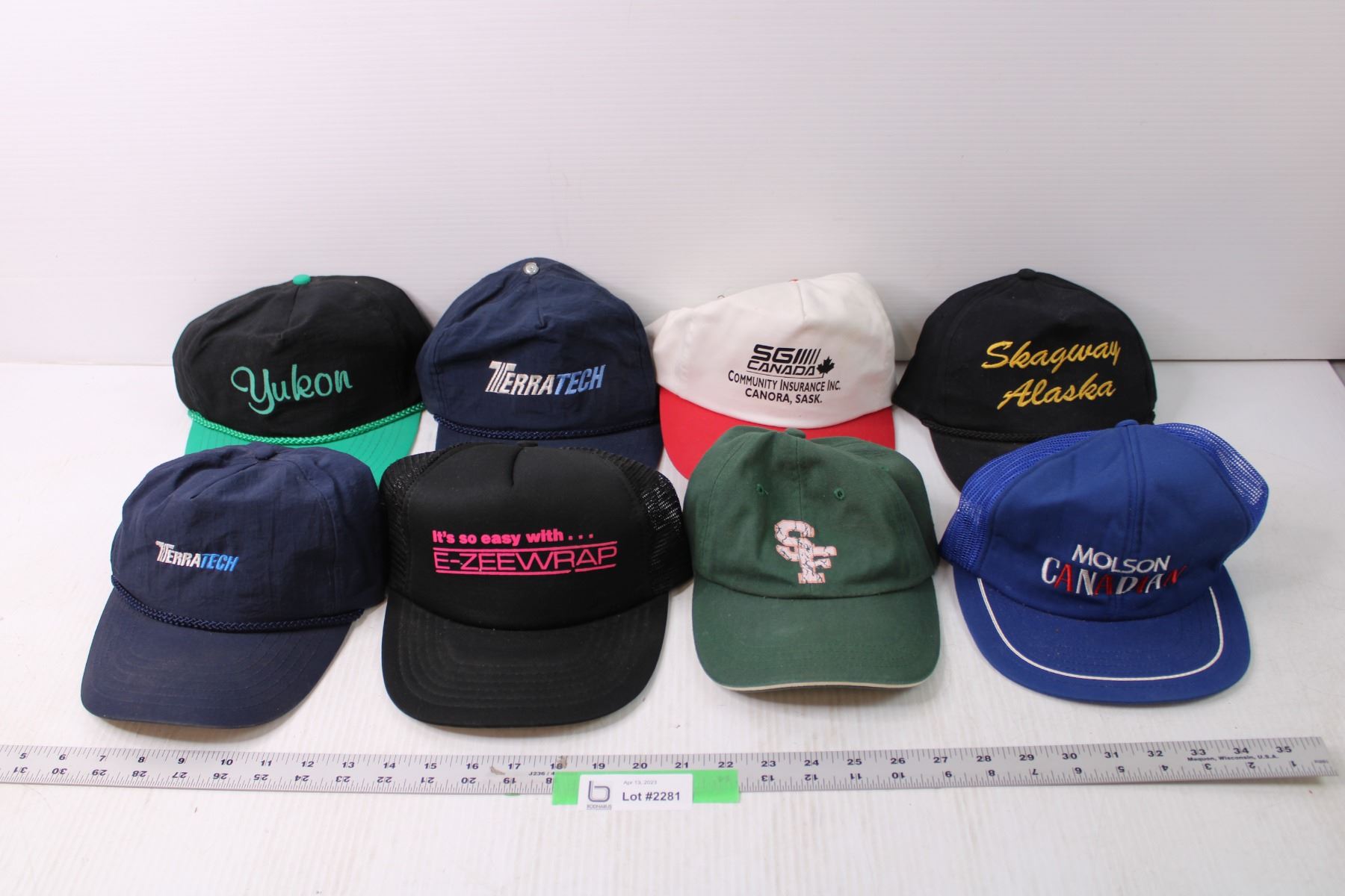 (8) Assorted Ball Caps with Company Logos - Bodnarus Auctioneering