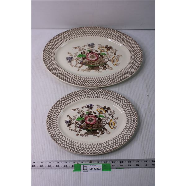 (2) Large Vintage Plates