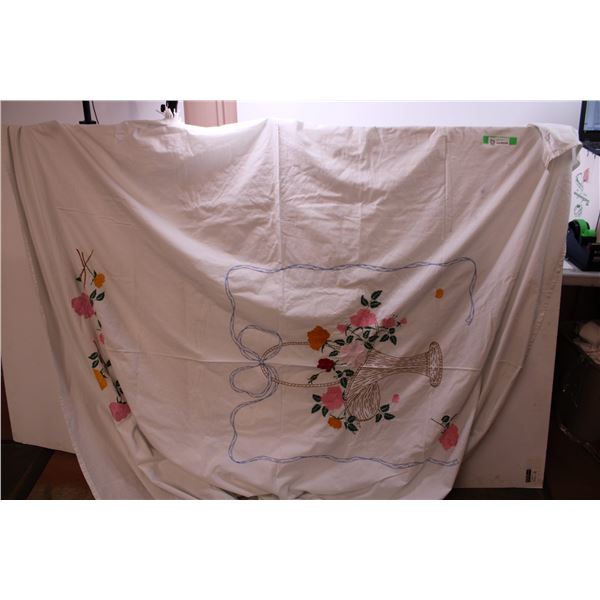 Vintage Embroidered Table Cloth