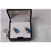 Image 3 : Glass Blue Topaz Earrings