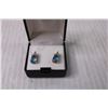 Image 2 : Glass Blue Topaz Earrings