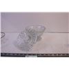 Image 3 : 2 Crystal Candy Dishes-1 with Lid/2 small glass vases