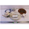 Image 1 : Floral Teapot/Kitchen Prayer Wall Hanger/2 cups/plates