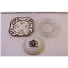 Image 4 : Kitchen Items-Pie pans/canister/plates Cufflinks Ribbon Box