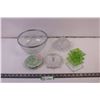 Image 1 : Various glass/crystal decor items/4 glass coasters