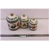 Image 1 : 3 piece Jay Import Glass Fruit Canister Set