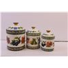 Image 2 : 3 piece Jay Import Glass Fruit Canister Set
