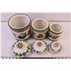 Image 3 : 3 piece Jay Import Glass Fruit Canister Set