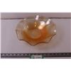 Image 1 : Peach Glass Iris and Herringbone Bowl