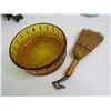 Image 2 : Vintage Salt & Peppers - Ornament (needs repair) - Glass Dish - Wisk Broom -