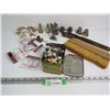 Image 1 : (7) Pickerel Rigs - Vintage Salt & Peppers - Brushes - Vintage Tin of Buttons