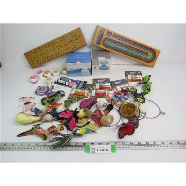 (2) Cribbage Boards - Power Body Massager - Portable Humidifier - Lip Moisturizers - Assorted Craft 