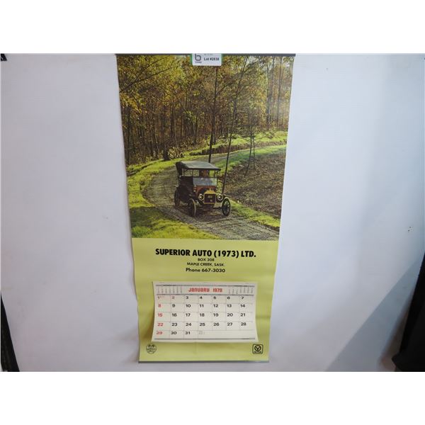 1978 Superior Auto Calendar