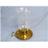 Image 4 : Brass Candle Holder - (3) Oil Lamp Chimneys