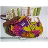 Image 1 : (2) Cloth Beach Bags - Plastic Bath Tub - Spa Relaxus Oils - (2) Wooden Flutes