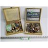 Image 1 : (2) Wooden Cases of Assorted Costume Jewelry - Metal Belt