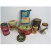 Image 3 : Metal Bread Box - Address Organizer - Vintage Tins - Shirt Cuffs - Jar w/Square Nails - Misc. Items