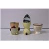 Image 2 : (3) Ceramic Egg Holders and Glass Egg