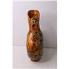 Image 3 : Hand Painted Woodgrain Pottery Mexican Vase