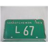 Image 2 : Pair of 1969 Saskatchewan Livery License Plates (Low Number)