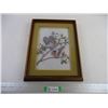 Image 1 : Shadow Box Frame w/ 3D Bird Artwork Signed SARON (13.5x17)