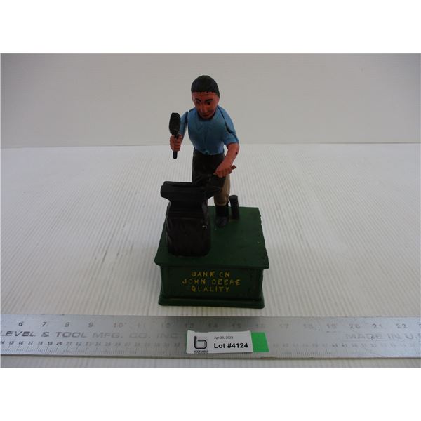 Cast Iron John Deere Blacksmith Motion Coin Bank