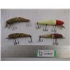 Image 1 : (4) Vintage Wooden Jointed Lures