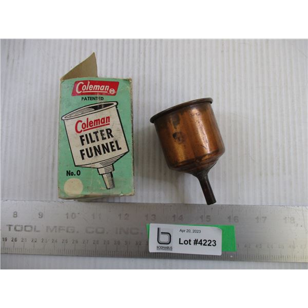 Coleman Brass Filter Funnel No.0 w/ Box