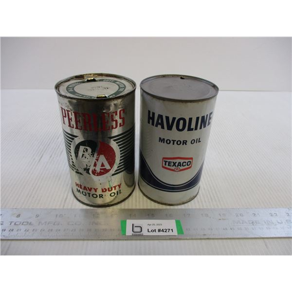 (2) Oil Cans (BA and Texaco)