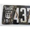 Image 2 : 1919 Porcelain Saskatchewan License Plate