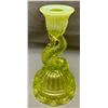Image 4 : Northwood 1890's Vaseline/Uranium Opal "Diving Dolphin" Rare Candle Stick
